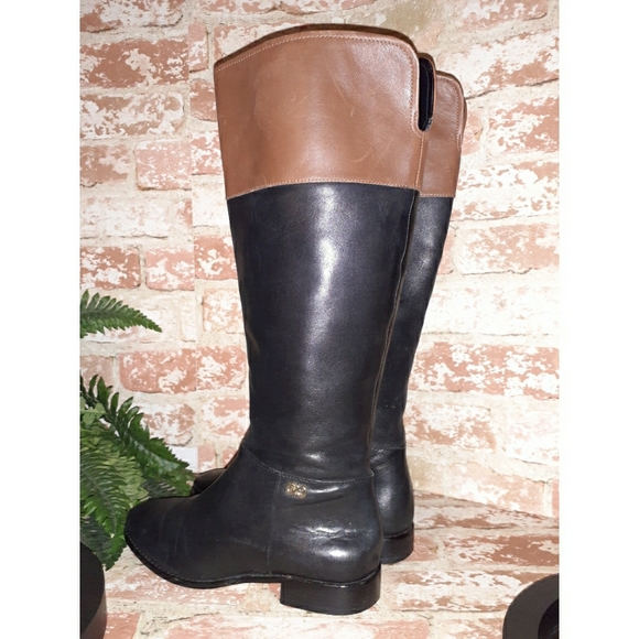 Cole Haan Primrose Black Leather Tall Riding Boots - Picture 14 of 16